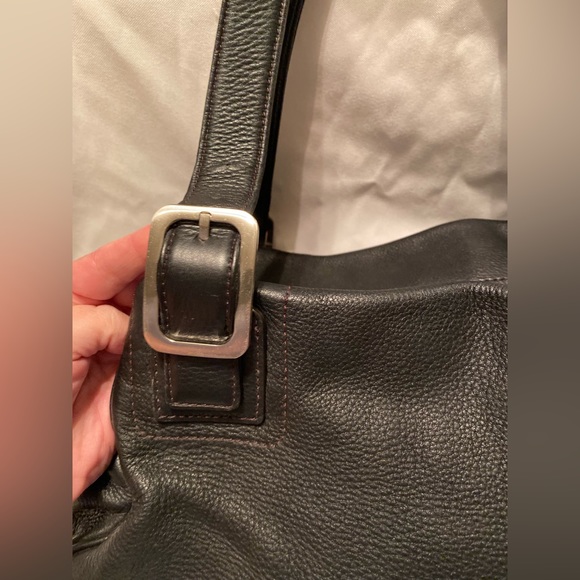 Cole Haan Black Pebble Leather Hobo Satchel Bag - Picture 5 of 13